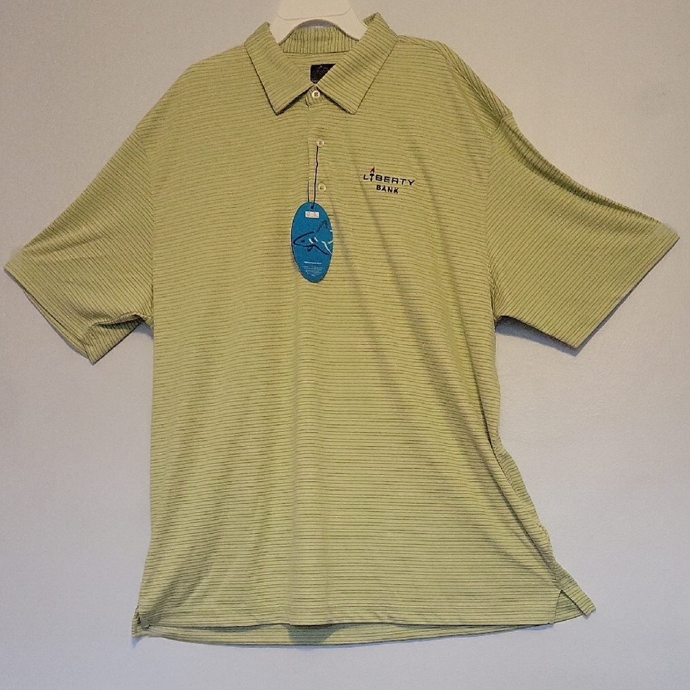 Greg Norman Collection Olive Striped Polo